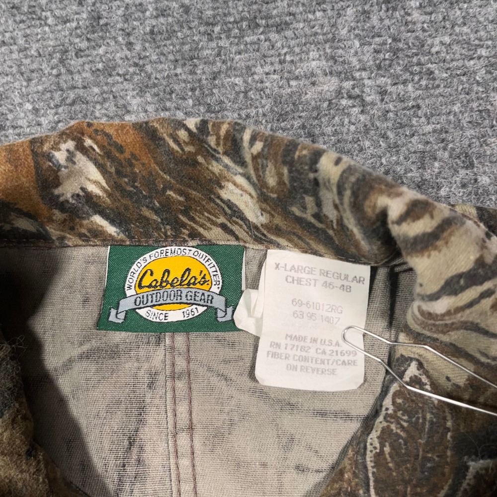 VTG Cabelas Realtree Camo Coveralls Mens XL Hunting Chamois Made in USA GORP - Picture 3 of 10